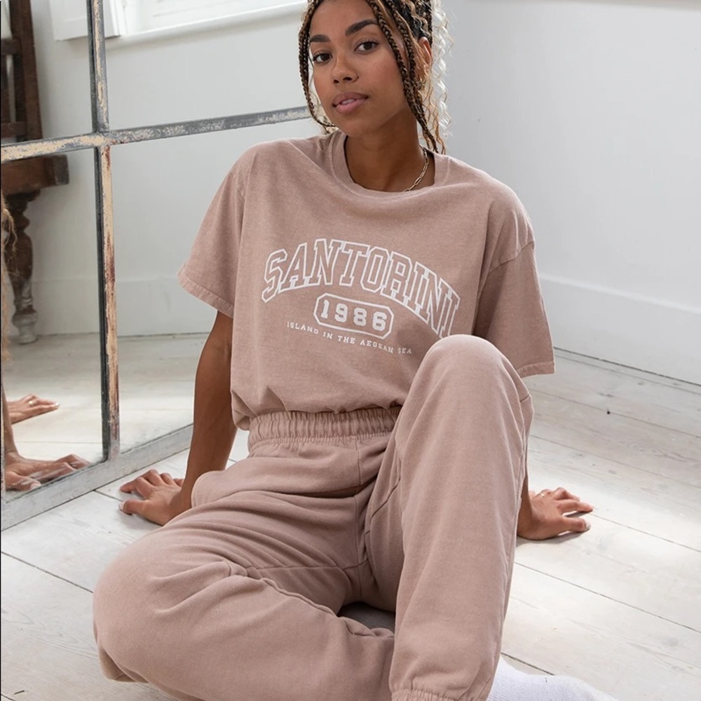 Girl Knows All Dark Sand Washed Joggers - XL